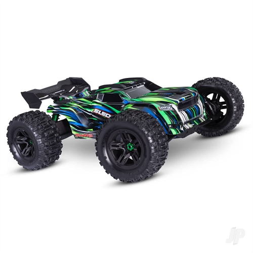 Sledge Belted 18 4WD Brushless Electric Monster Truck Green + TQi 2-ch TSM VXL-6S Belted