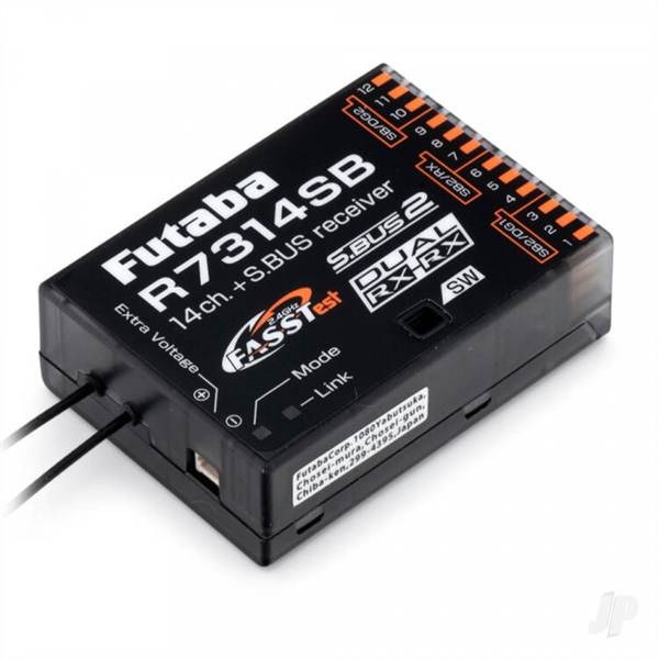 R7314SB 14-Channel (PWM) Air Receiver (26-Channel S.BUS) FASSTest - High Gain Aerials