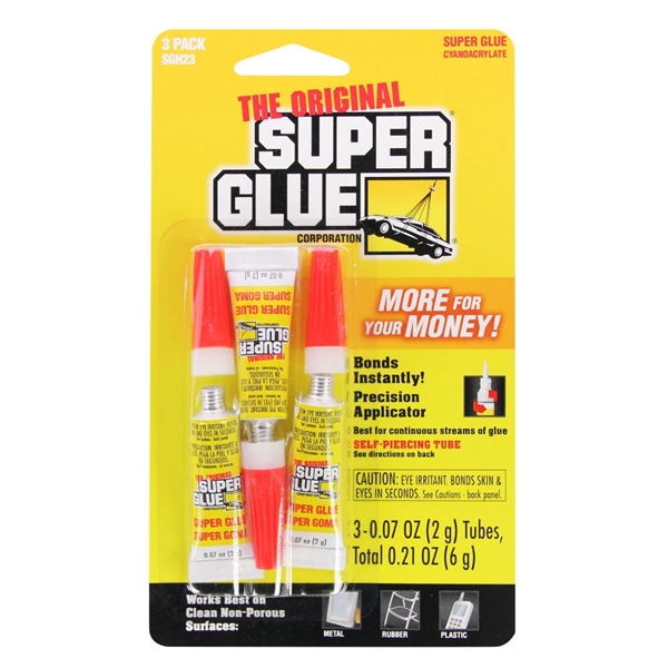 Super Glue 3-Pack (3x 0.07oz, 2g)