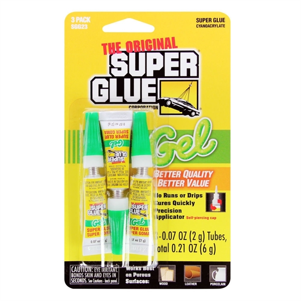 Super Glue Gel 3-Pack (3x 0.07oz, 2g)