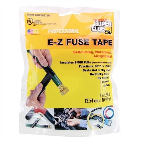 E-Z Fuse Silicone Tape Black 1in x 36ft
