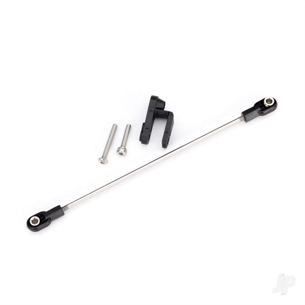 Rudder pushrod, assembled/ servo horn/ 3x22mm BCS (stainless) (1)/ 3x15mm CS (stainless) (1)