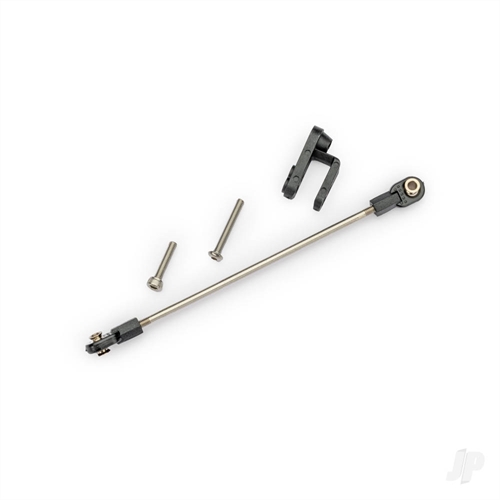 Rudder pushrod, assembled/ servo horn/ 3x22mm BCS (stainless) (1)/ 3x15mm CS (stainless) (1)