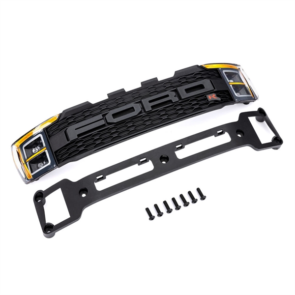 Grille/ grille mount/ 3x10 BCS (7) (fully assembled, includes installed headlight lenses and decals) (fits #10111 body)