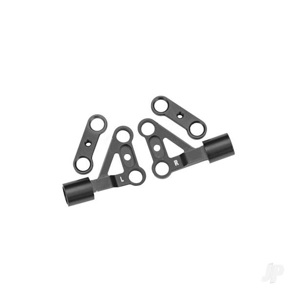 Suspension arms, upper, front, 6061-T6 aluminium (gray-anodised) (left & right)/ 2.5x5mm BCS (with threadlock) (2)
