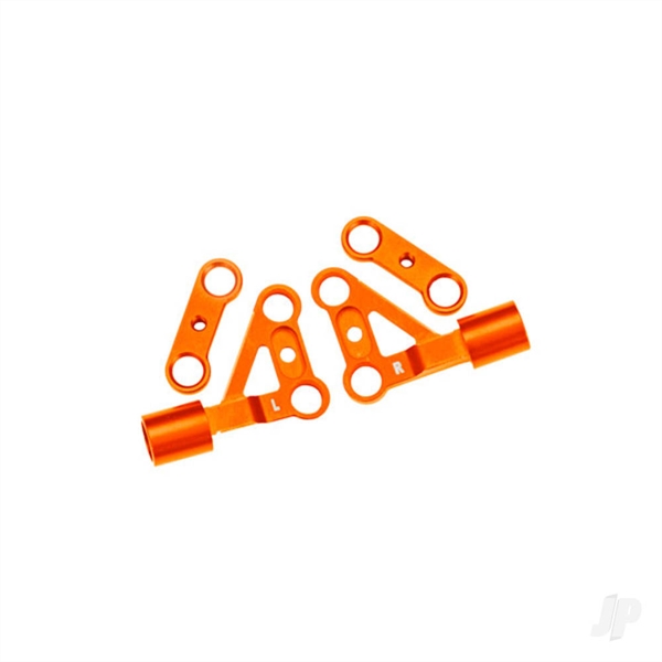 Suspension arms, upper, front, 6061-T6 aluminium (orange-anodised) (left & right)/ 2.5x5mm BCS (with threadlock) (2)