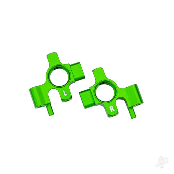 Steering blocks, 6061-T6 aluminium (green-anodised), left & right/ 3x12mm BCS (with threadlock) (4)