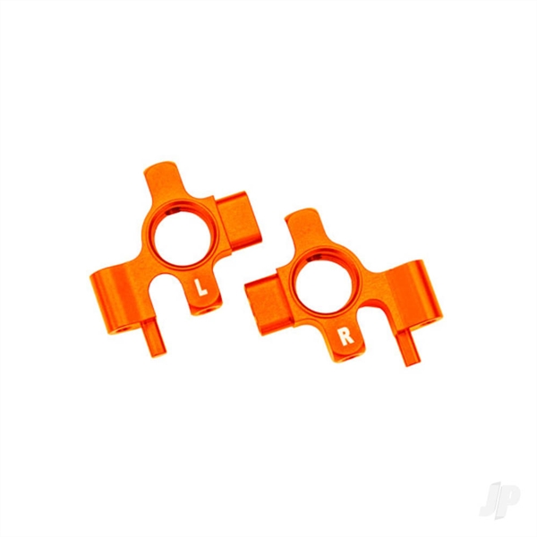 Steering blocks, 6061-T6 aluminium (orange-anodised), left & right/ 3x12mm BCS (with threadlock) (4)