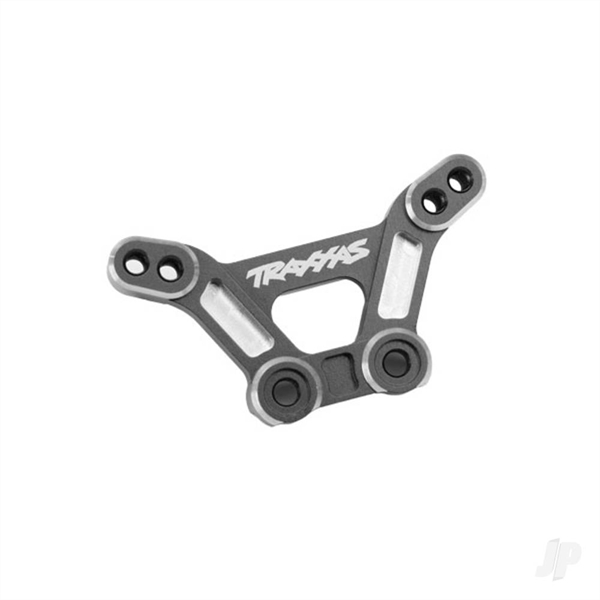 Shock tower, front, 6061-T6 aluminium (gray-anodised)/ 3x15mm BCS (with threadlock) (2)