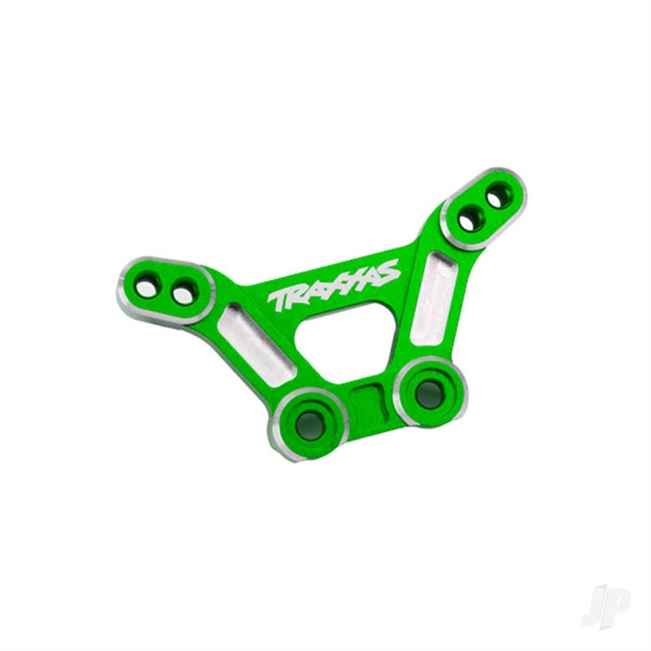 Shock tower, front, 6061-T6 aluminium (green-anodised)/ 3x15mm BCS (with threadlock) (2)