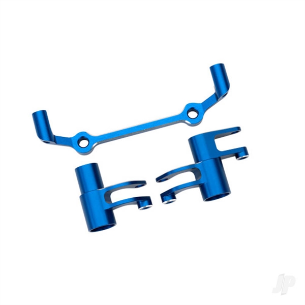 Steering bellcranks, drag link (blue-anodised 6061-T6 aluminium)/ 5x8x2.5mm ball bearings (2)/ 6x10x3mm ball bearings (2)/ hardware
