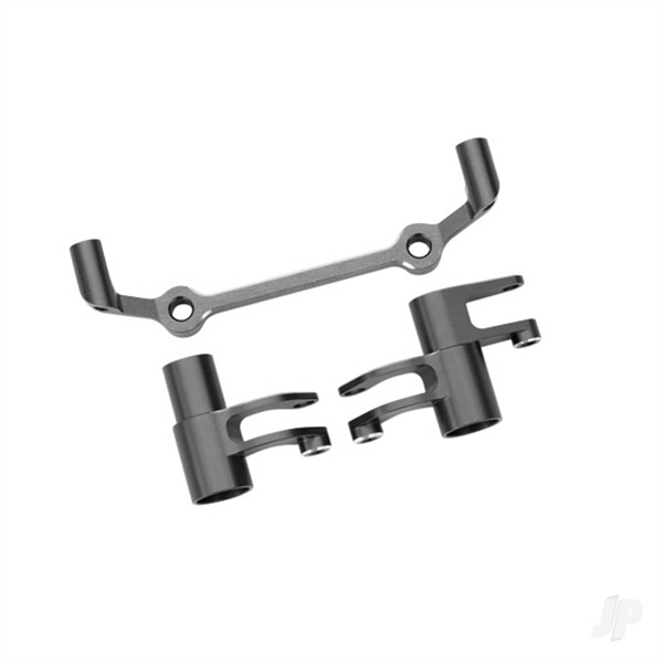Steering bellcranks, drag link (gray-anodised 6061-T6 aluminium)/ 5x8x2.5mm ball bearings (2)/ 6x10x3mm ball bearings (2) hardware