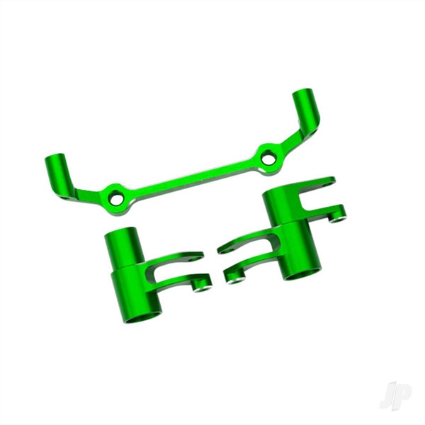 Steering bellcranks, drag link (green-anodised 6061-T6 aluminium)/ 5x8x2.5mm ball bearings (2)/ 6x10x3mm ball bearings (2)/ hardware