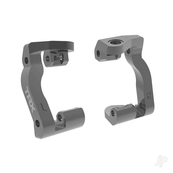 Caster blocks (c-hubs), 6061-T6 aluminium (gray-anodised), left & right