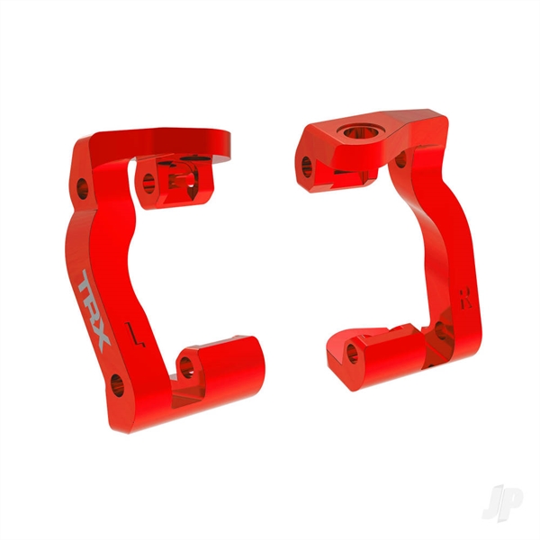 Caster blocks (c-hubs), 6061-T6 aluminium (red-anodised), left & right