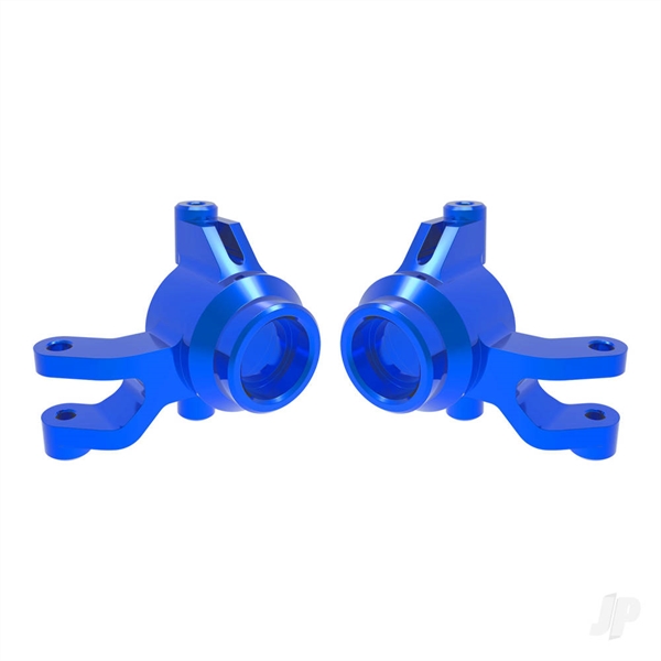 Steering blocks, 6061-T6 aluminium (blue-anodised) (left & right), 3x12mm SS (with threadlock) (4), 3x15mm BCS (with threadlock) (2)