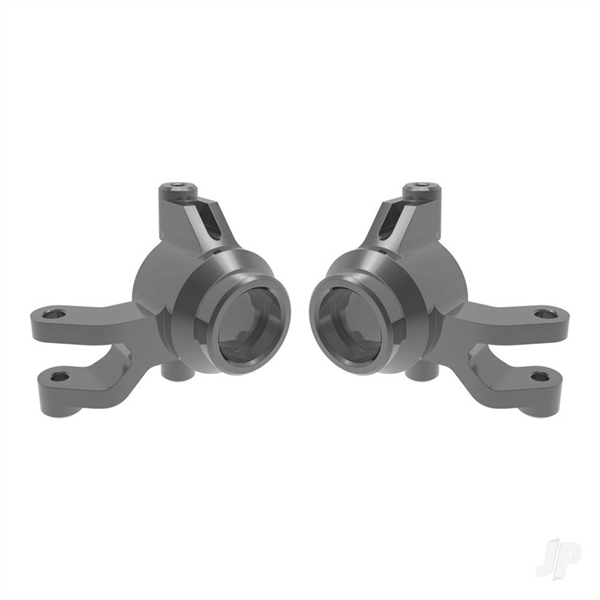 Steering blocks, 6061-T6 aluminium (gray-anodised) (left & right), 3x12mm SS (with threadlock) (4), 3x15mm BCS (with threadlock) (2)