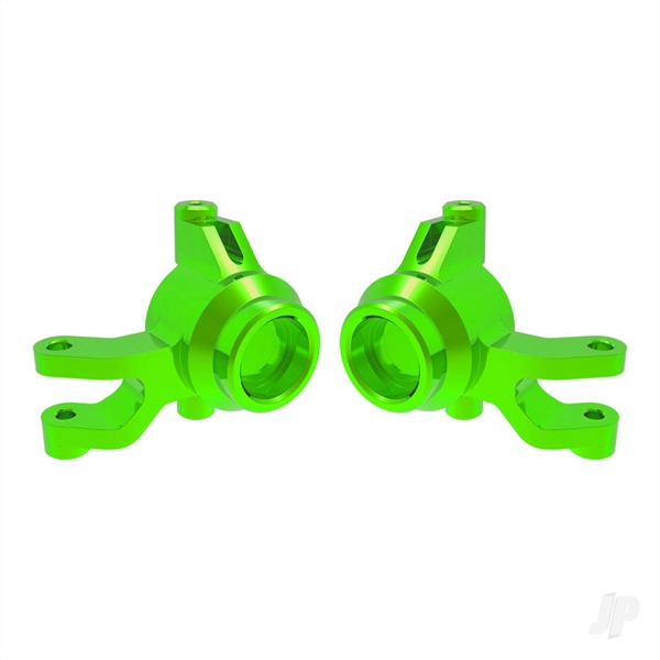 Steering blocks, 6061-T6 aluminium (green-anodised) (left & right), 3x12mm SS (with threadlock) (4), 3x15mm BCS (with threadlock) (2)