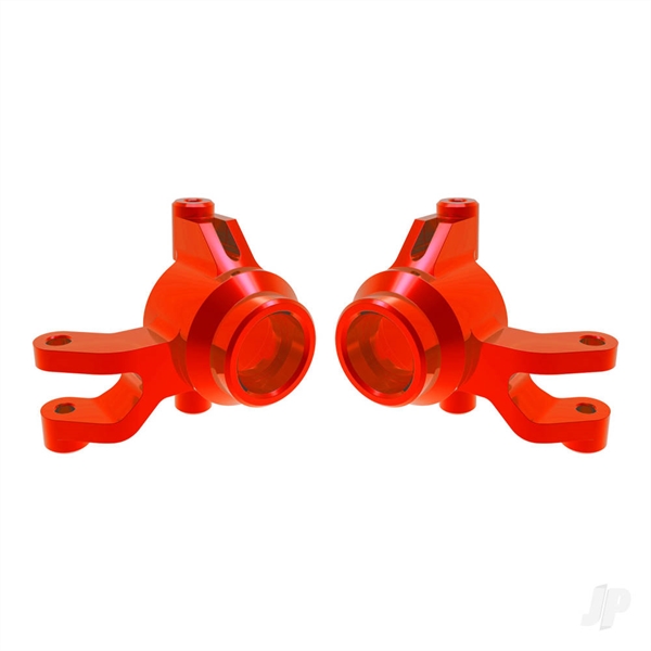 Steering blocks, 6061-T6 aluminium (red-anodised) (left & right), 3x12mm SS (with threadlock) (4), 3x15mm BCS (with threadlock) (2)