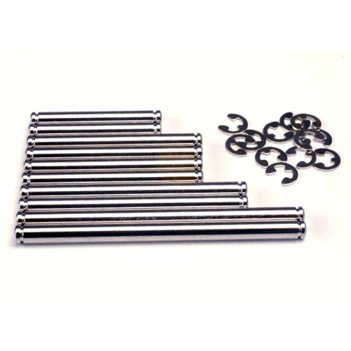 Suspension pin set, hard chrome (w/ E-clips)