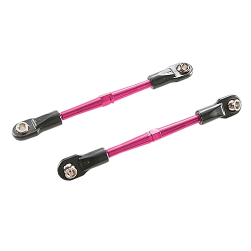 Turnbuckles, aluminium (pink-anodised), toe links, 59mm (2) (assembled with  rod ends & hollow balls) (requires 5mm aluminium wrench #5477)