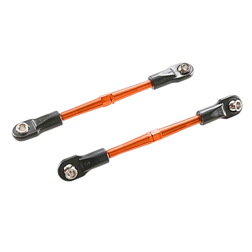 Turnbuckles, aluminium (orange-anodised), toe links, 59mm (2) (assembled with  rod ends & hollow balls) (requires 5mm aluminium wrench #5477)