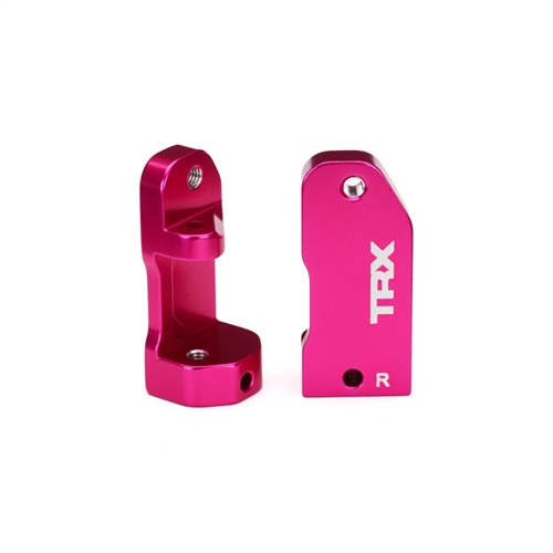 Caster blocks, 30-deg, pink-anodised 6061-T6 aluminium (L&R)