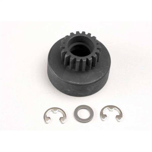 Clutch bell, (18-tooth)/5x8x0.5mm fiber washer / 5mm E-clip