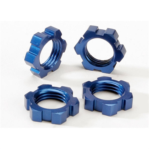 Wheel nuts, splined, 17mm (blue-anodised) (4)