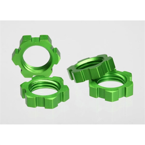 Wheel nuts, splined, 17mm (green-anodised) (4)