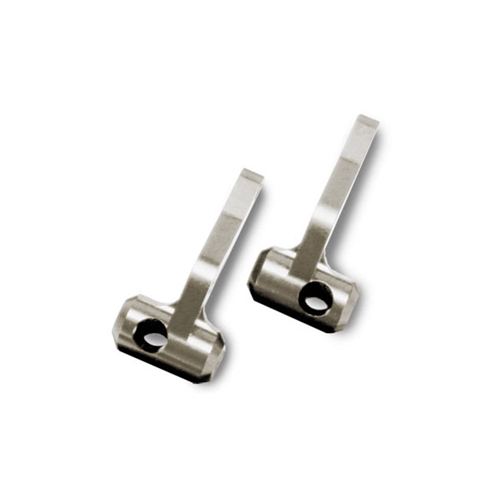 Steering blocks, titanium-anodised 6061-T6 aluminium (left &