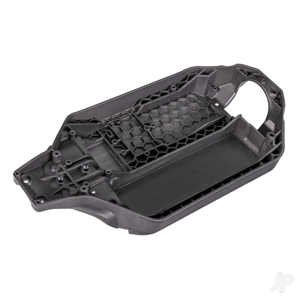 Chassis, charcoal gray (162mm long battery compartment) (fits flat style battery packs) (use only with #7430R front bulkhead & #6726X battery hold-down)