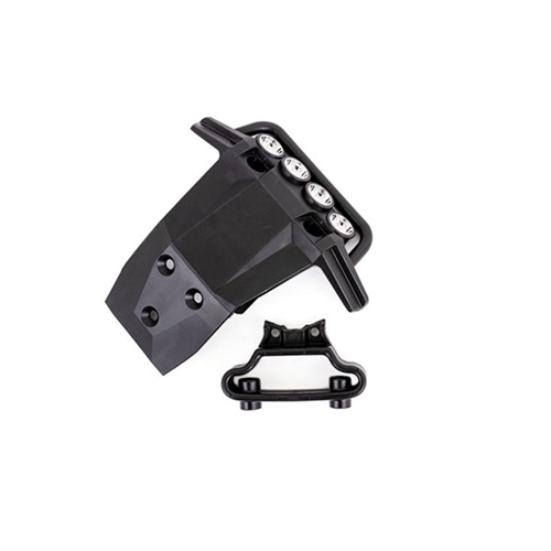 Bumper, front / bumper support (fits 4WD Rustler) (for LED light kit installation)