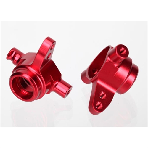 Steering blocks, 6061-T6 aluminium, L&R (red-anodised)