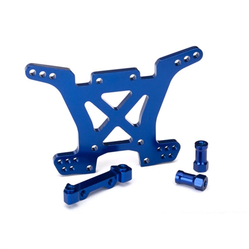 Shock tower, rear, 6061-T6 aluminium (blue-anodised)