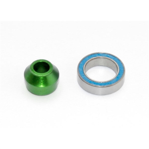 Bearing adapter, 6061-T6 (green-anodized)/ 10x15x4mm ball be