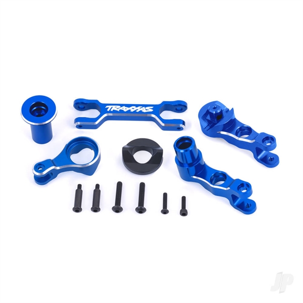 Steering bellcranks (left & right)/ drag link (6061-T6 aluminium, blue-anodised) (fits X-Maxx)