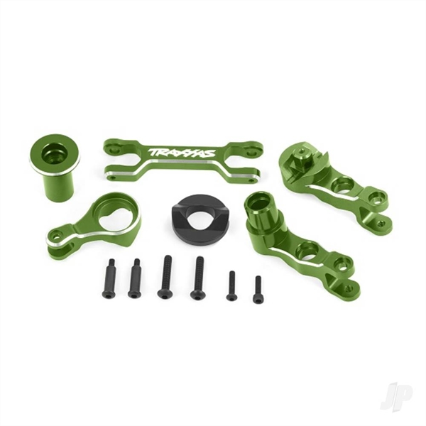Steering bellcranks (left & right)/ drag link (6061-T6 aluminium, green-anodised) (fits X-Maxx)