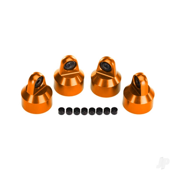 Shock caps, aluminium (orange-anodised), GTX shocks (4)/ spacers (8)