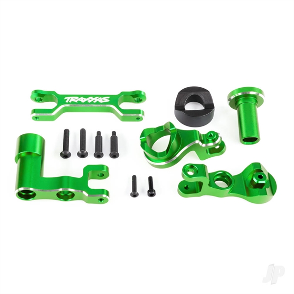 Steering bellcranks (left & right)/ drag link (6061-T6 aluminium, green-anodised) (fits XRT)