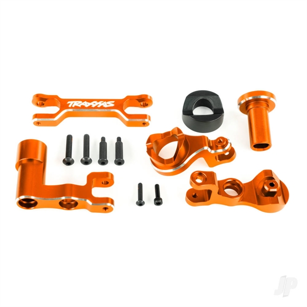 Steering bellcranks (left & right)/ drag link (6061-T6 aluminium, orange-anodised) (fits XRT)