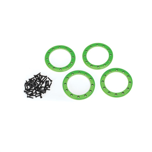 Beadlock rings, green (2.2') (aluminum) (4)/ 2x10 CS (48)