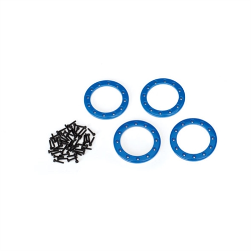 Beadlock rings, blue (1.9') (aluminum) (4)/ 2x10 CS (48)