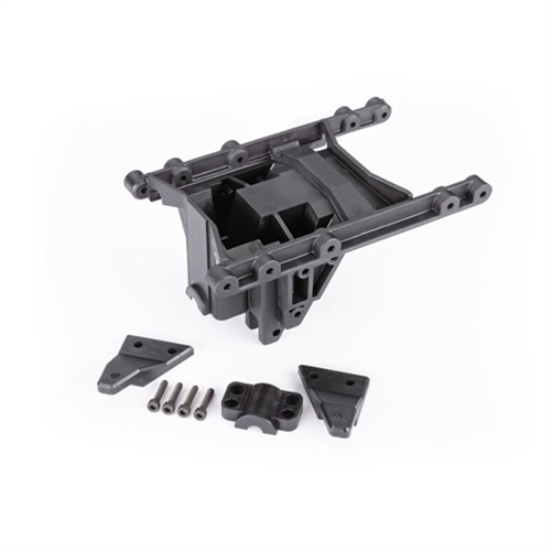 Suspension mount, intermediate, TRX-6 (1)/ bearing cap (1)/ suspension link mounts (left & right)/ 2.5x12 CS (4)