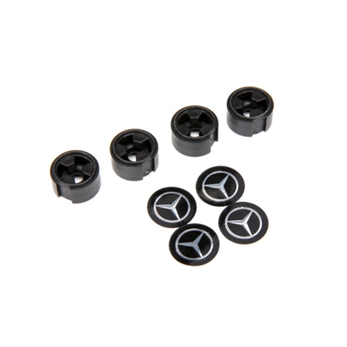 Center caps, Mercedes G500 wheel (black) (4) (requires #8255