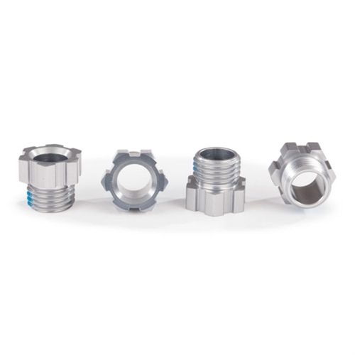 Stub axle nut, aluminum (gray-anodized) (4)