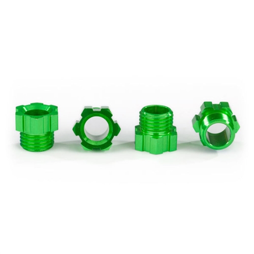 Stub axle nut, aluminum (green-anodized) (4)