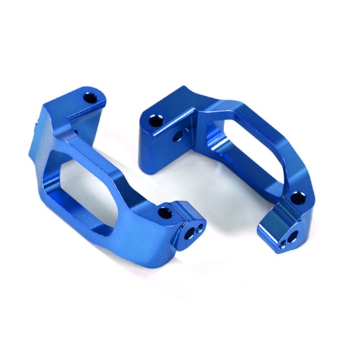 Caster blocks (c-hubs), blue-anodized, left & right