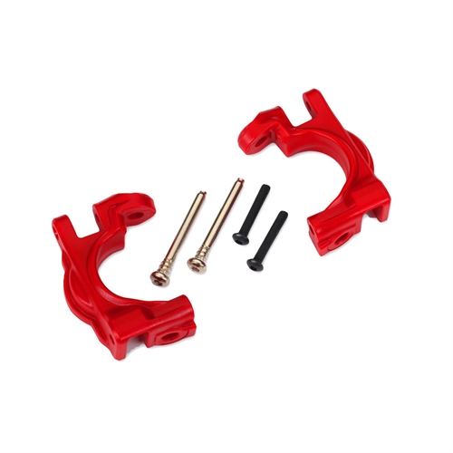 Caster blocks (c-hubs), extreme heavy duty, red (left & right)/ 3x32mm hinge pins (2)/ 3x20mm BCS (2) (for use with #9080 upgrade kit)
