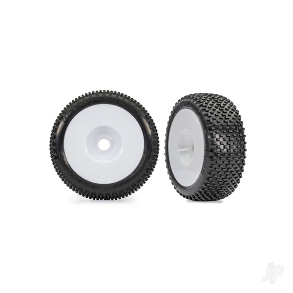 Tyres & wheels, assembled, glued (white dished 3.0" wheels, Response Pro 3.0" tyres, foam inserts) (2)